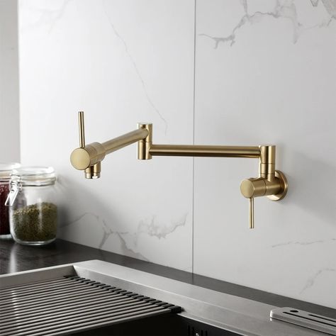 On Sale: ***** Kitchen Folding Retractable Pot Filler Faucet ***** Buy today and Get FREE SHIPPING with 10-20 days delivery. It is Wonderfull, You can tag a friend who would love this! Active links in our BIO, FaucetBazaar. #faucet #discountfaucet #qualityfaucet #homedesign #taps #interior #sanitary #renovation #faucethub System Kitchen, Pot Filler Faucet, Pot Filler, Copper Wall, Sink Taps, Kitchen Taps, Shower Systems, Shower Faucet, Water Tap