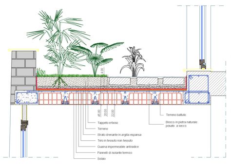 Garden roof cad drawing auto-cad details dwg file Roof Garden Architecture, Roof Garden Plan, Green Roof Design, Roof Landscape, Green Roof Garden, Garden Roof, Roof Garden Design, Landscape Design Drawings, Garden Drawing