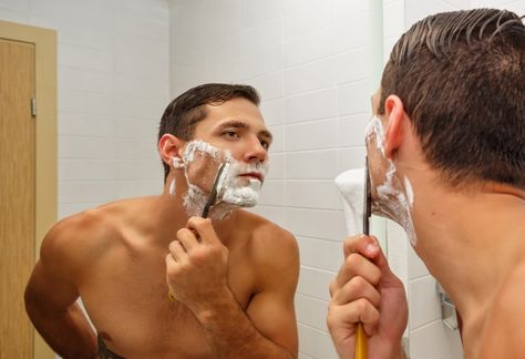 Shaving Tips For Men | How To Get The Perfect Shave - RealMenRealStyle Man Shaving Reference, Shaving Aesthetic Men, Shaving Aesthetic, Shaving Tutorial, Man Shaving, Men Shaving, Aaliyah Style, Shaving Tips, Best Shave