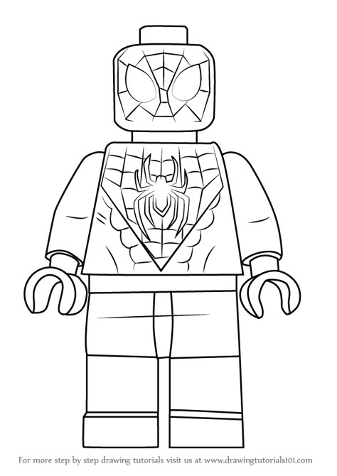 Learn How to Draw Lego Miles Morales (Lego) Step by Step : Drawing Tutorials Lego Step By Step, Lego Coloring Page, Miles Morales Coloring Pages, Lego Shirts, Tractor Coloring Pages, Lego Spiderman, Spiderman Tattoo, Spiderman Miles Morales, Lego Coloring