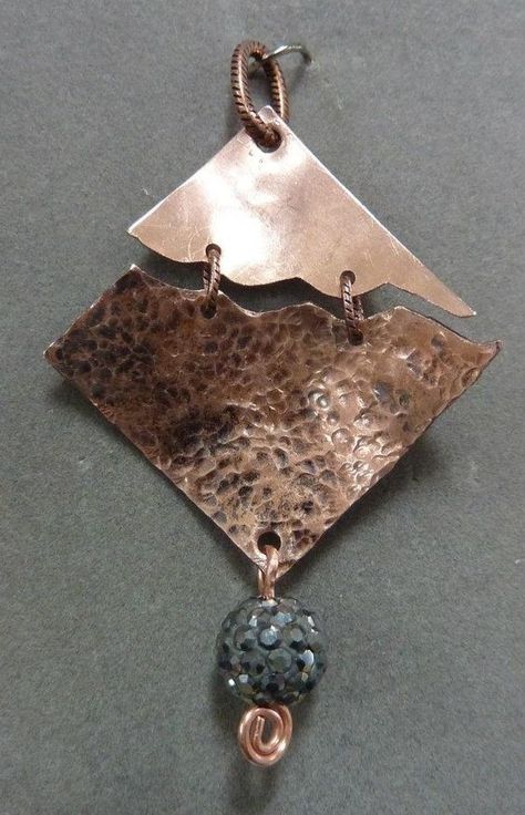 Cold Connections, Metal Art Jewelry, Hammered Jewelry, Diy Armband, Copper Jewellery, Metalwork Jewelry, Metalsmithing Jewelry, Metal Clay Jewelry, Mixed Metal Jewelry