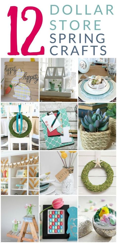 12 Dollar Store Spring Crafts - Get ready for Spring with these beautiful (and budget-friendly) Spring Dollar Store crafts and DIY decor projects. #DollarStoreCraft #SpringCrafts Dollar Store Spring Crafts, Spring Dollar Store Crafts, Dollar Store Decorations, Adaptive Art, Diy Kids Room Decor, Spring Craft Ideas, Senior Crafts, April Crafts, Diy Spring Crafts