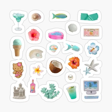 Get my art printed on awesome products. Support me at Redbubble #RBandME: https://www.redbubble.com/i/sticker/Summer-beach-sticker-pack-set-coconut-girl-by-ElixerStudios/160549564.EJUG5?asc=u Summer Stickers Printable, Free Preppy Stickers, Beachy Stickers, Beach Stickers, Summer Stickers, Adult Stickers, Preppy Stickers, Girls Wall Decor, Summer Scrapbook