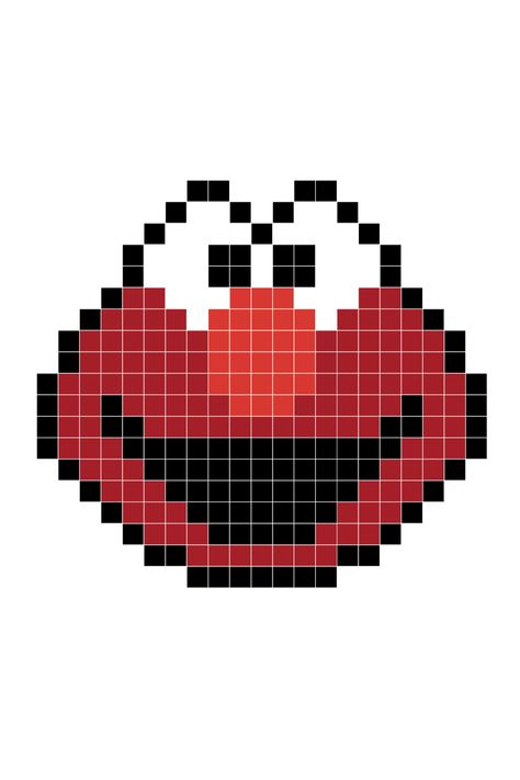 Elmo Perler Bead Pattern, Cool Easy Pixel Art, Pixel Bead Art Pattern, Elmo Perler Beads, Pixel Paper Art, Pixel Art Cartoon Characters, Pixel Art Ideas Cute, Pixel Art Ideas Creative, Big Pixel Art