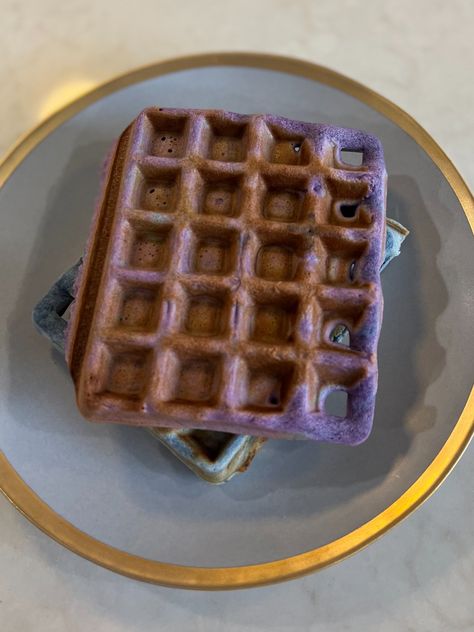 Easy Ube Mochi Waffles Recipe by Kat Lieu  — modern asian baking Ube Mochi Waffle Recipe, Ube Waffles Recipe, Mochi Waffle Recipe, Mochi Waffle, Ube Mochi, Mochi Waffles, Asian Baking, Waffles Vegan, Sweet Rice Flour