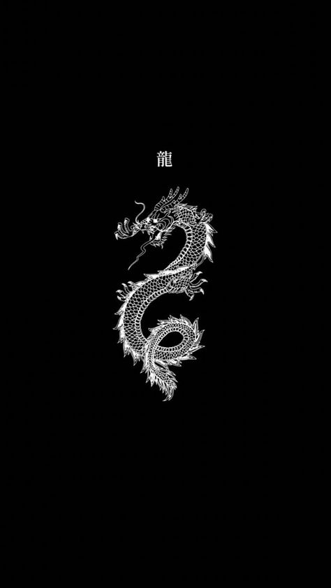 Black Wallpaper Dragon, Aesthetic Wallpaper Dragon, Dragon Pfp Aesthetic, Japanese Dragon Wallpaper, Black Dragon Wallpaper, White And Black Dragon, Dragon Wallpaper Aesthetic, Block Wallpapers, Dragon Black And White