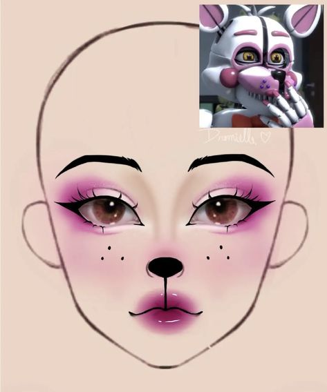 Fnaf Makeup, Cute Clown Makeup, Foxy Fnaf, Look Halloween, Holloween Makeup, Creepy Makeup, Fnaf Cosplay, Movie Makeup, Face Charts