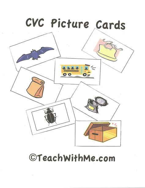 CVC word activities: 87 FREE CVC Word and Picture Cards.