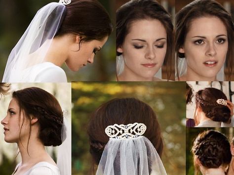 Ok, I am not kidding when I say that I am going to have a wedding exactly like twilight. Bella Swan Wedding, Updo Veil, Twilight Wedding, Swan Wedding, Wedding Hairstyles And Makeup, Bella Wedding, Twilight Breaking Dawn, Edward Bella, Bella Hair