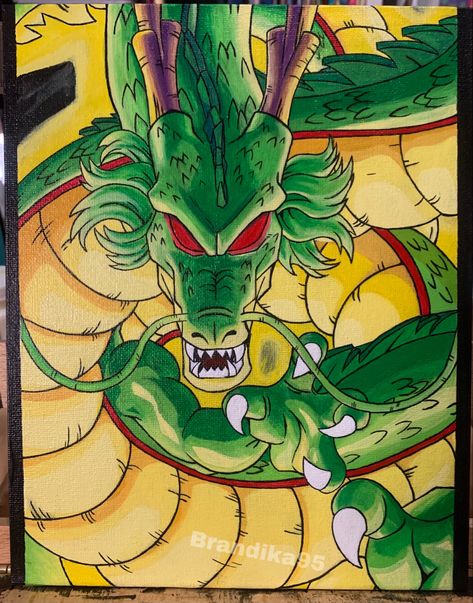 Shenron Acrylic Painting Shenron Painting, Sheng Long, Anime Canvas Art, Desi Wedding Decor, Anime Canvas, Dragon Ball Artwork, Tattoo Lettering, Flip Book, Dragon Ball Z