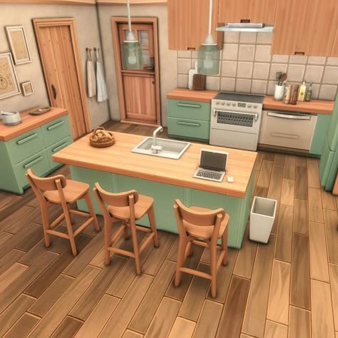 Sims Kitchen Layout, Sims 4 Dream Home Decorator Kitchen, The Sims4 House Download, Sims Generation House, Sims 4 Chef Kitchen, Sims 4 Trailer House Interior, Cute Sims 4 Houses Interior, Sims 4 Family Furniture Cc, Sims 4 Activity Room