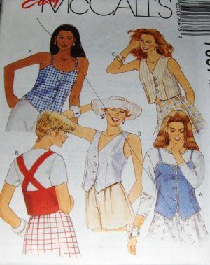 McCall's Sewing Pattern Summer Top Lined with strap variations Number 7667 Size 14,16,18 Summer Top Pattern, Tops Pattern, Lace Vest, Vogue Sewing, Mccalls Sewing Patterns, Top Sewing Pattern, Womens Sewing Patterns, Vest Pattern, Easy Sewing Patterns