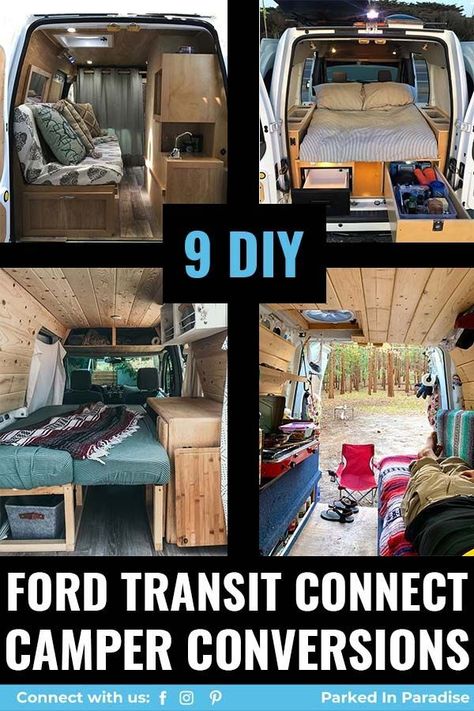 Ford Transit Connect Van Conversion, Vanlife Bed Ideas, Ford Transit Bed Ideas, Ford E150 Van Conversion, Ford Connect Camper, Ford Van Conversion Interiors, Transit Connect Conversion, Transit Van Conversion Layout, Ford Connect Camper Conversion