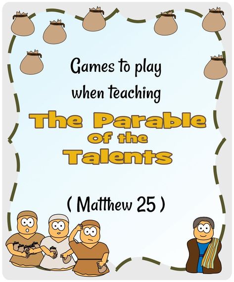 Parable of the Talents (Matthew 25) | Games Talents Parable Craft, Ten Talents Parable Craft, Parable Of Talents Activity, Parable Of The Talents Object Lesson, Parable Of The Talents Craft, Parables Of Jesus For Kids, Parable Of Talents, 10 Bridesmaids, Sunday School Object Lessons