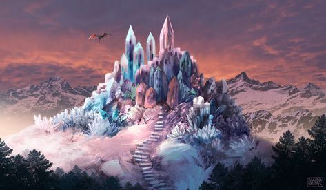 Witchy Bachelorette, Dragon Crystal, Crystal Kingdom, Crystal Mountain, Crystal City, Crystal Castle, 다크 판타지, Fantasy City, Fantasy Castle