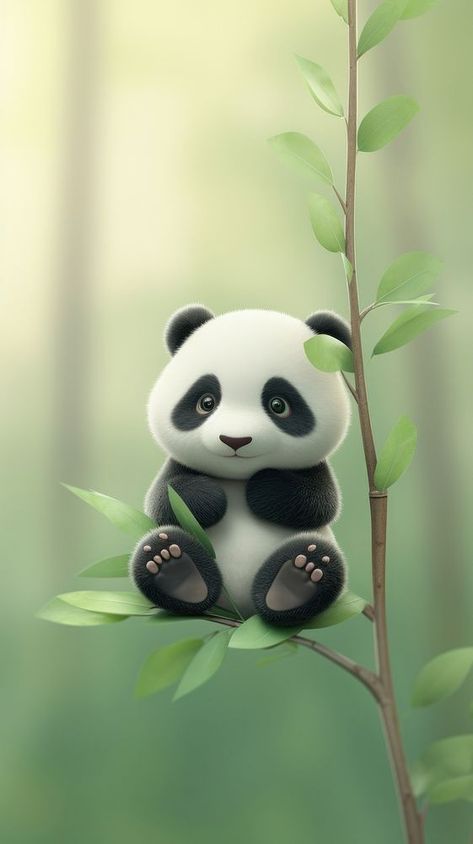 Chubby panda holding a bamboo animal wildlife outdoors. | free image by rawpixel.com / Aew Iphone Wallpaper Pastel, Wallpaper Panda, Green Nature Wallpaper, Wallpapers For Mobile Phones, Animal Wildlife, About Nature, Wallpaper Pastel, Art Idea, Bear Wallpaper