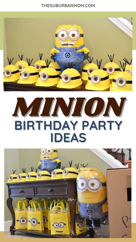 Minion Birthday Party Activities, Despicable 3 Party Ideas, Minions Second Birthday Party, Minion Birthday Food Ideas, Minions Theme Birthday, Diy Minion Party, Minion Birthday Party Games, Minion Birthday Party Favors, Minons Birthday Party Ideas Decorations