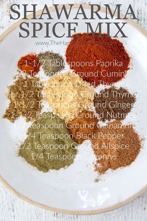 This Best Shawarma Seasoning (shawarma spices) is a mix of spices used to season chicken, fish and vegetables.  This shawarma spice blend recipe is a fragrant blend of paprika, thyme, cumin, ginger, nutmeg, cinnamon and allspice. Fish Shawarma Recipe, Shawarma Chicken Seasoning, Schwarma Seasoning, Shawarma Spice Blend, Shawarma Meat, Shawarma Spice, Garlic Oil Recipe, Blackening Seasoning, Fish Seasoning