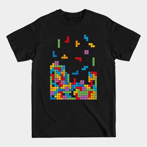 I Love 8-bit Video Games Tetris Boomboomink - Gamer - T-shirt Tetris Party, Gamer Clothes, Tetris Art, Tetris Design, Gamer Tshirt, Futuristic Clothing, Gamer Shirt, Pixel Art Design, Gamer T Shirt