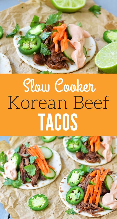 Crispy Cucumber, Barbacoa Beef Tacos, Instant Pot Korean Beef, Asian Tacos, Korean Beef Tacos, Korean Tacos, Healthy Chicken Tacos, Slow Cooker Korean Beef, Modern Honey