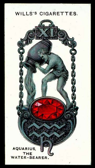 Cigarette Card - Aquarius, The Water Bearer Capricorn Constellation Tattoo, The Water Bearer, Capricorn Constellation, Aquarius Art, Aquarius Tattoo, Zodiac Cards, Astrology Aquarius, Aquarius Quotes, Water Bearer