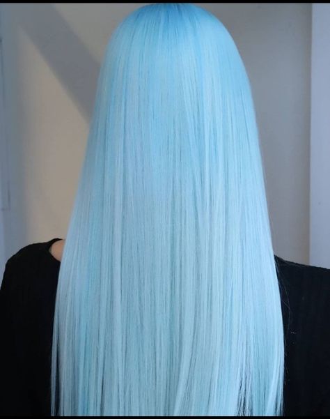 Ice Blue Hair Color, Long Light Blue Hair, Sky Blue Hair Color, Light Blue Hair Dye, Light Blue Hair Color, Ice Blue Hair, Baby Blue Hair, Blue Hair Color, Pastel Blue Hair