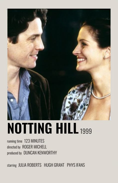 Notting Hill Film, Notting Hill Movie, Romcom Movies, Film Posters Art, Iconic Movie Posters, Girly Movies, Movie Poster Wall, Movie Prints, Good Movies To Watch