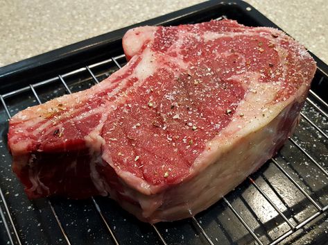 Cowboy Steak Reverse Sear - Butchers Market Cowboy Steak How To Cook In The Oven, How To Cook Cowboy Steak, Cowboy Ribeye Steak Oven, Reverse Sear Tomahawk Steak In Oven, Ribeye Oven, Cowboy Ribeye Steak Recipe, Steak On Gas Grill, Tomahawk Steak Recipe, Baked Brisket