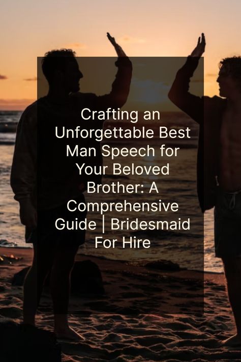 As the best man, your speech at your brother's wedding is more than just words - it's a toast to their love story and a tribute to their unique bond. In 'Crafting an Unforgettable Best Man Speech for Your Beloved Brother', we guide you through writing and delivering the perfect groomsman speech, leaving the wedding guests in awe and your brother in tears of happiness. Brother Best Man Speech, Best Man Speech Template, Groomsman Speech, Thanks Speech, Toast Speech, Tears Of Happiness, Brother Ideas, Speech Outline, Best Man Wedding Speeches