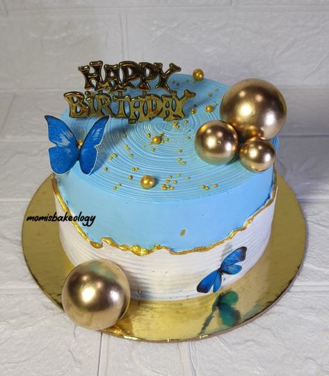 #momisbakeology Boy Cake Ideas Simple, Cakes Design For Men, Best Cake Designs For Men, Blue Simple Cake, Birthday Cake Designs For Boys, Boys Cake Design, Simple Birthday Cake For Boys, Blue Cake Designs Birthday, Simple Cake Designs For Men