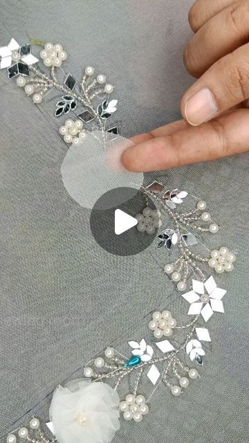 Textiles Collection on Instagram: "Dress Design, Embroidery Design, Flower, Mirror work Dress  #viral #sewing #trending #stitching #styles #dress #embroidery #mirrorwork" Stitching Styles, Embroidery Design Flower, Mirror Work Dress, Tandoori Masala, Hand Work Design, Styles Dress, Flower Mirror, Hand Beaded Embroidery, Hand Embroidery Dress