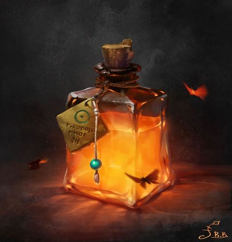 Potion of Resistance Fire D D Items, Magic Bottles, Fantasy Magic, Fantasy Props, 다크 판타지, Game Concept, Prop Design, 판타지 아트, Fantasy World