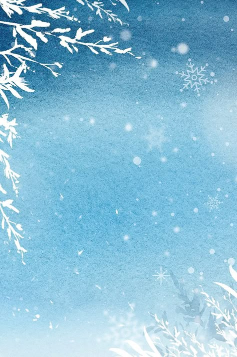 Floral winter watercolor background in blue with beautiful snow | free image by rawpixel.com / Hein Snow Background Aesthetic, Iphone Wallpapers Christmas, Kindle Background, Background Paper Free, Winter Wonderland Background, Blue Christmas Background, Blue Flowers Background, Wallpapers Christmas, Snow Overlay