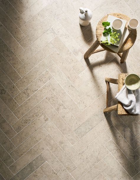 Herringbone Limestone Floor, Herringbone Bathroom Floor, Floor Grout, Chevron Tile, Mandarin Stone, Limestone Flooring, Limestone Tile, Herringbone Floor, Herringbone Tile