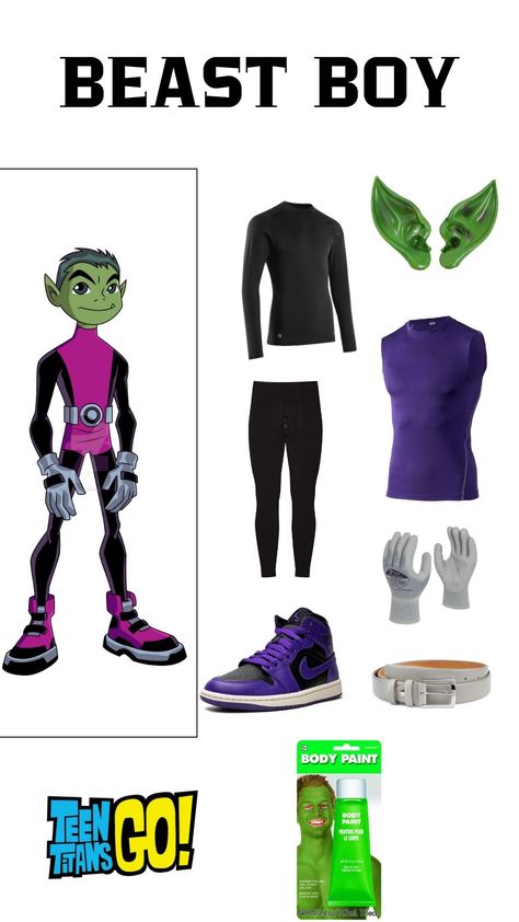 Cosplay tutorial for '' Beast Boy'' from Teen Titans Go 🔥  #Beastboy #Teentitansgo #titans #cosplay #outfit #halloween Teen Titans Halloween Costume, Beast Boy Cosplay, Beast Boy Costume, Boy Cosplay, Black Beast, Split Dyed Hair, Outfit Halloween, Halloween Costumes Ideas, Cosplay Tutorial