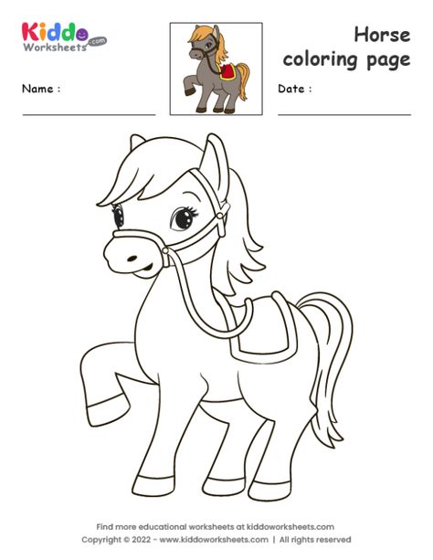 Horse Worksheets, Snowman Coloring Pages, Free Printable Flash Cards, Horse Coloring Pages, Flashcards For Kids, Printable Flash Cards, Horse Coloring, Coloring Page, Kids Learning