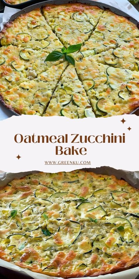 Oatmeal Zucchini Bake: A Healthy Alternative to Pizza Ingredients: 1 courgette (zucchini), grated Salt, to draw out moisture 4 tablespoons oat flakes 100g cheese, grated (choose a variety you like) 2 eggs, beaten #ZucchiniOatmeal #Pancake Oatmeal Zucchini, Oatmeal And Eggs, Zucchini Oatmeal, Zucchini Bake, Zucchini Cheese, Zucchini Pancakes, Zucchini Pizzas, Pizza Ingredients, 15 Minute Meals