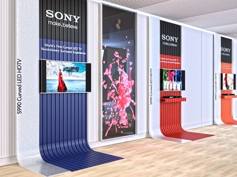 Exhibition Display Wall, Pos Design, Museum Exhibition Design, Tv Stand Designs, History Wall, Modern Office Interiors, Retail Store Interior, Tv Display, Showroom Interior Design