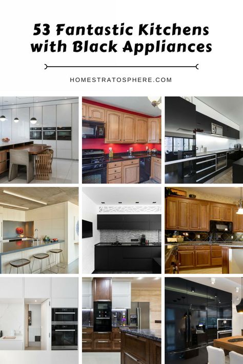 Small Kitchen Ideas With Black Appliances, Kitchens With Black Appliances Ideas, Rustic Kitchen With Black Appliances, Kitchens With Black Stainless Steel Appliances, Kitchens With Dark Appliances, Kitchen Cabinet Color Ideas With Black Appliances, Small Kitchen With Black Appliances, Cabinet Colors With Black Appliances, Black Kitchen Appliances White Cabinets