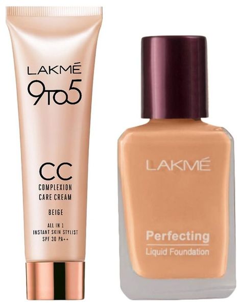 LAKMÉ Complexion Care Face Cream, Beige, 9g & Lakme Perfecting Liquid Foundation, Shell, 27ml, Dewy Finish Brand: LAKMÉ 4.1 out of 5 stars 145 ratings 50+ viewed in past month Bundle List Price: ₹290 Combo Price: ₹262 Cream Beige, Liquid Foundation, Face Cream, Foundation, Skin Care, Cream, Skin, Stars