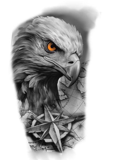 Eagle With Compass Tattoo Designs, Golden Eagle Tattoo, Eagle Tattoo Men, Eagle Tattoo Design, Bird Pencil Drawing, Tiger Tattoo Sleeve, Instagram Black Theme, Deathly Hallows Symbol, Eagle Tattoos