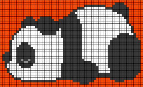 We Bare Bears Alpha Pattern, Red Panda Pixel Art Grid, Red Panda Alpha Pattern, Panda Alpha Pattern, Panda Tapestry Crochet, Panda Cross Stitch, Bear Kawaii, Cute Sleep, Sleepy Animals