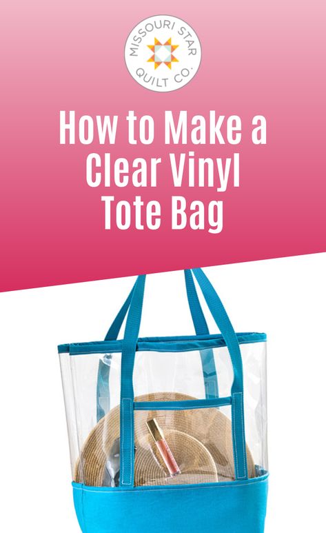 Save this Tutorial for How to Make a Cute DIY Clear Tote Bag. Tote your essentials around town in this cute clear, vinyl bag for added visibility when you need to find just the right item. It's great for sewing supplies, a trip to the shore, sporting events, shopping, concerts, and just about anything else! Create this fun project with Misty in two different tropical colorways with gorgeous Tula Pink fabrics. Follow Missouri Star Quilt Co for more bag sewing patterns! Clear Vinyl Bags Diy, Diy Bags Tutorial, Pink Fabrics, Concert Bags, Tote Tutorial, Tula Pink Fabric, Diy Sewing Tutorials, Tote Bag Tutorial, Clear Tote Bags