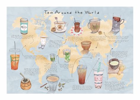 Tea is a huge part of a lot of cultures around the world. So I decided to have a brief look at how the tea cultures differ, how it is prepared and what type of tea is drunk depending on the country... Tea Facts, Different Types Of Tea, Tea History, Mate Tea, Tea Quotes, Cuppa Tea, Tea Culture, Types Of Tea, English Tea