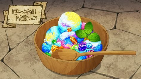 Exorcism Sorbet Cartoon Recipe, Studio Trigger, Delicious In Dungeon, Leftover Candy, Recipe Drawing, Dungeon Meshi, Candy Drinks, Cute Food Art, Food Concept