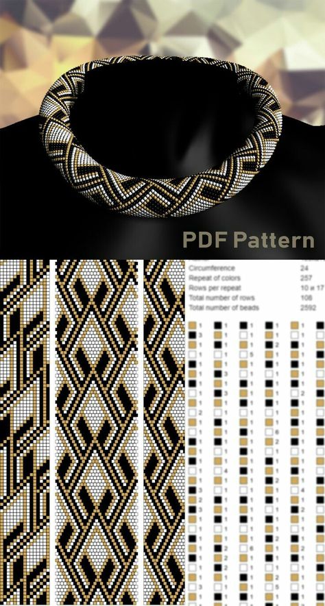 Seed Bead Bracelets Tutorials, Crochet Necklace Pattern, Kumihimo Patterns, Bead Loom Designs, Crochet Beaded Bracelets, Art Perle, Bead Crochet Patterns, Bead Crochet Rope, Beaded Bracelets Tutorial