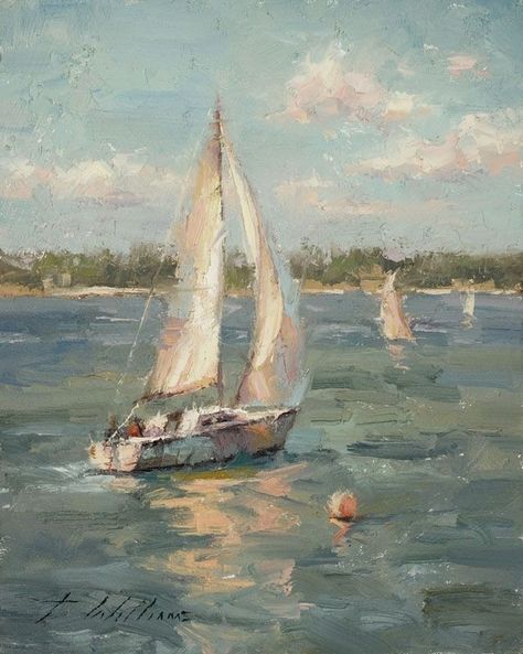 Painting Ideas Old Money, Abstract Boat Painting Acrylics, Boat Aesthetic Vintage, Blue Paintings Aesthetic, Old Oil Paintings Aesthetic, Vintage Sailing Aesthetic, Old Money Painting, Sailor Painting, Sailboat Aesthetic