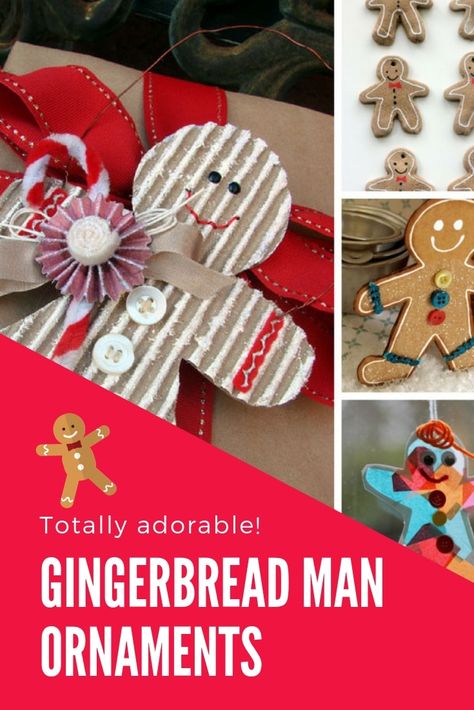 These gingerbread man ornaments are so CUTE and the kids will have a blast making them this Holiday season! Kwanzaa Crafts, Gingerbread Man Crafts, Gingerbread Diy, Gingerbread Crafts, Gingerbread Ornaments, Candy Christmas Decorations, Felt Crafts Diy, Gingerbread Girl, Diy For Men