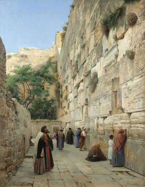 The Wailing, Wailing Wall, Terra Santa, Western Wall, Jewish Art, Oil Painting Reproductions, Painting Reproductions, Holy Land, Landscape Walls