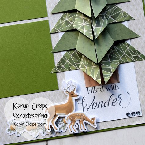 Folded Tree Scrapbook Layout Karyn Crops, Memories Ideas, Scrapbooking Retreats, Memories Scrapbook, Family Tree Designs, Winter Paper, Chevron Arrows, Creative Memories Scrapbooking, Christmas Layouts